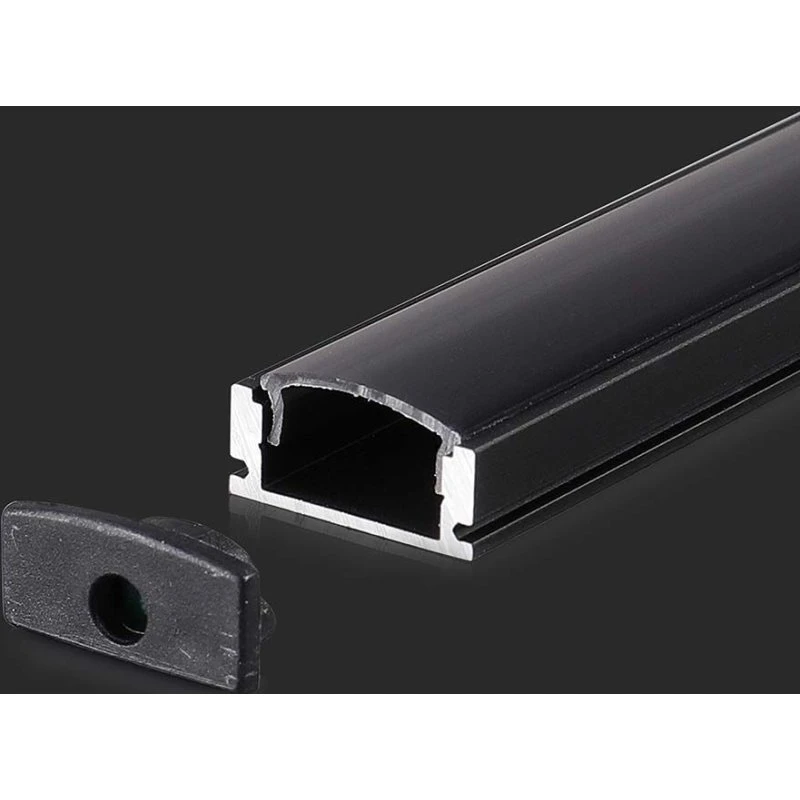 VT-8113 Aluprofil 2m - inkl. sort cover og endestykker