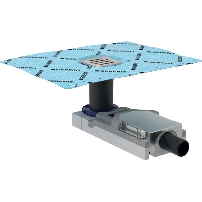 Geberit CleanLine gulvafløb til beton og flis, 80x80 mm, Ø40 mm