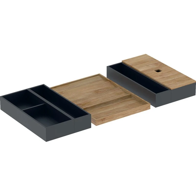 Geberit skuffeindsats til 75 cm skuffe, bambus/sort