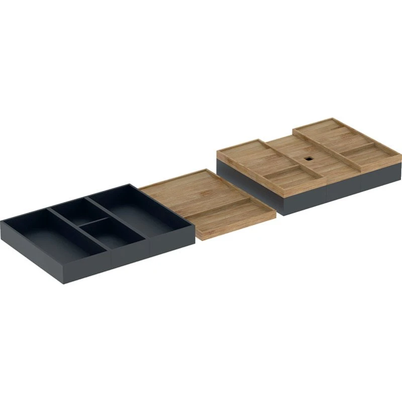 Geberit skuffeindsats til 120 cm skuffe, bambus/sort