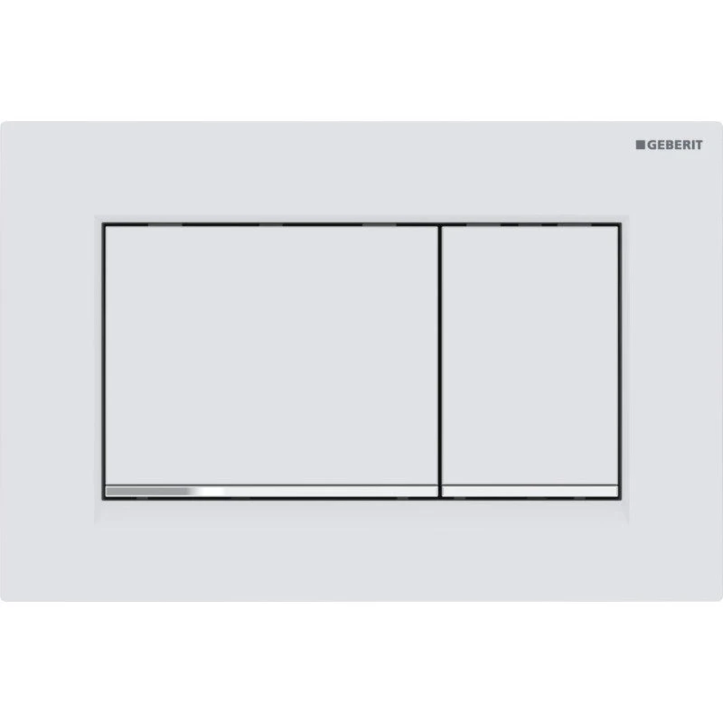 Geberit Sigma 20 Square betjeningsplade, mat hvid/krom