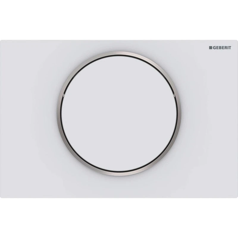 Geberit Sigma 10 Round betjeningsplade, mat hvid/rustfrit stål