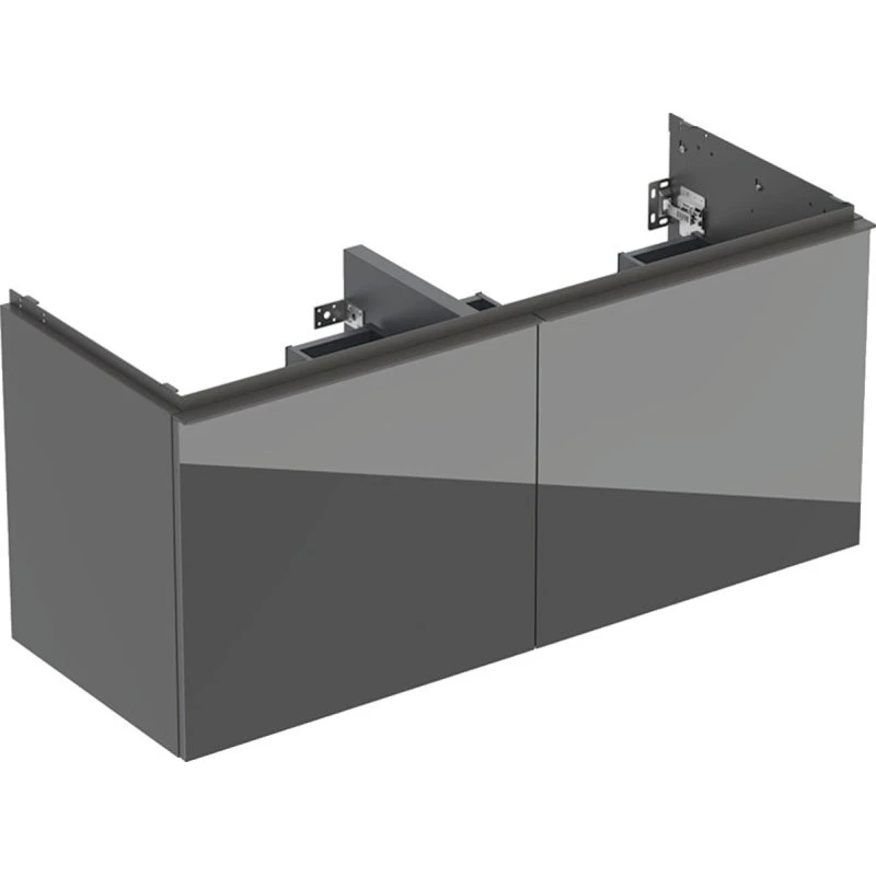 Geberit Acanto underskab til dobbeltvask, 118,4x47,5 cm, grå glas
