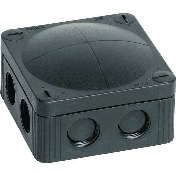 Wiska Combi 308 Forgreningsdåse, 85x85x51 mm, IP66, Sort