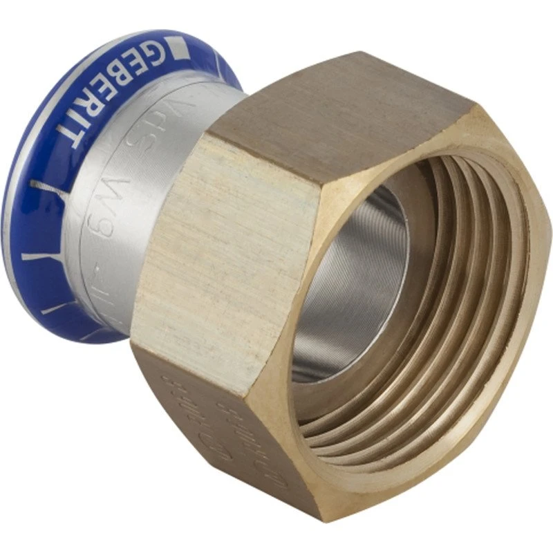 Geberit Mapress overgang 15 mm x 3/4" med omløber