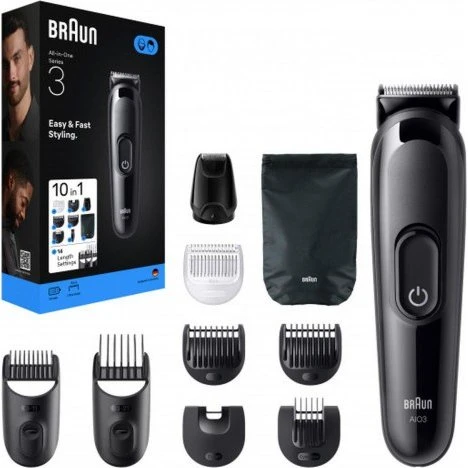 Braun Series 3 All‑in‑One AIO3560 hår- og skægtrimmer, sort