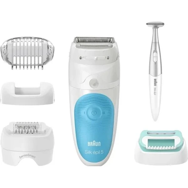 Braun Silk-épil 5 81706344 epilator, 28 pincetter, hvid/turkis