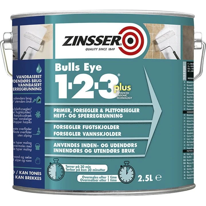 Zinsser Bulls Eye 1-2-3 Plus Primer - 2,5 L