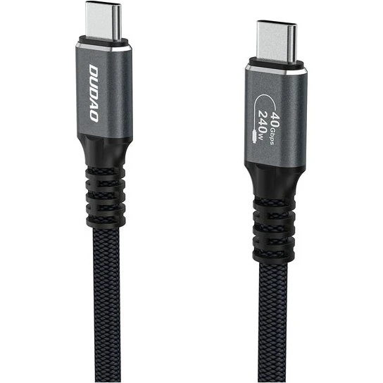 Dudao USB4/Thunderbolt 4 USB-C kabel, 240W, 40Gbps, 2m, Sort/Grå