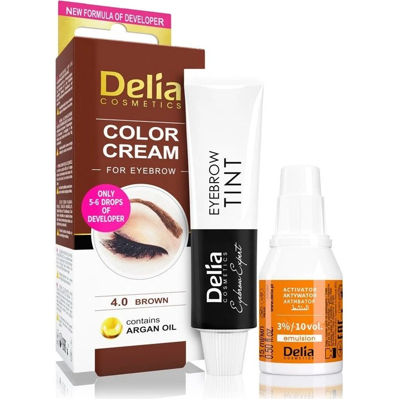 Delia Cosmetics Argan Oil Øjenbrynsfarve 4,0 Brun 15 ml
