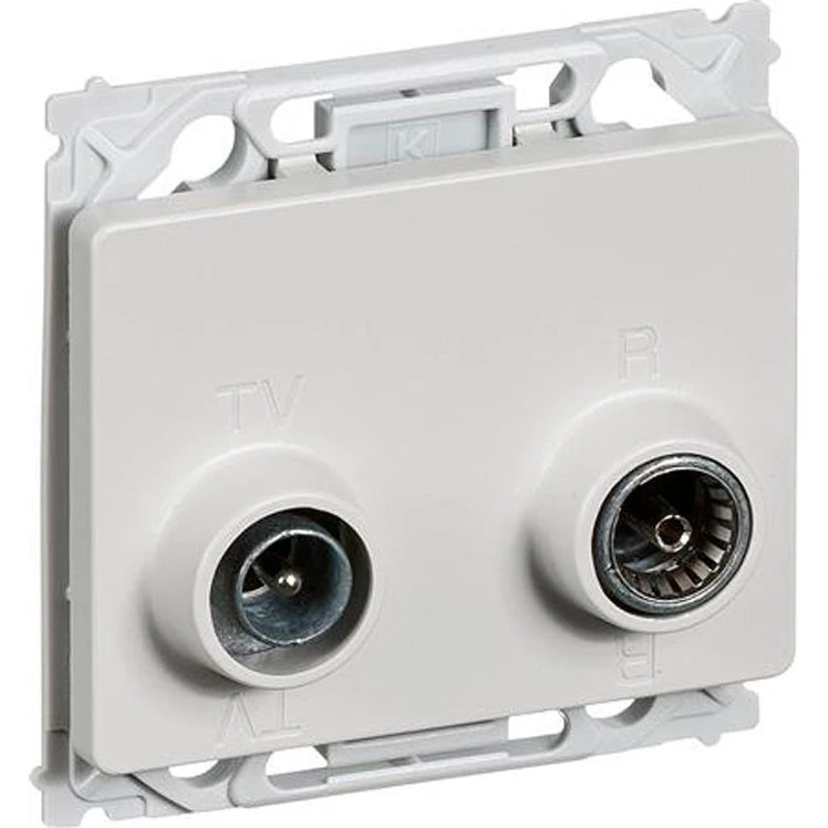 LK OPUS 66 antenneudtag TV/FM radio slutdåse TD301 lysegrå