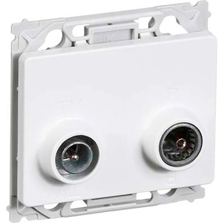 LK OPUS 66 antenneudtag TV/FM radio sløjfedåse, hvid TD304