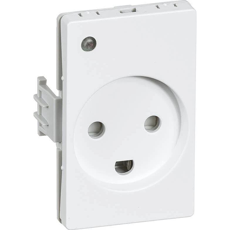 LK Clicline stikkontakt med jord og lampe, hvid