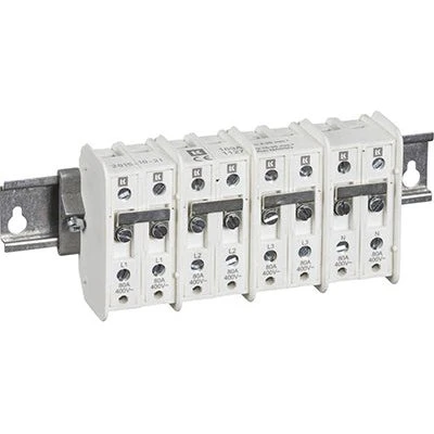 4-leder måleskabs sløjfeklemmerække, 4-25 mm²