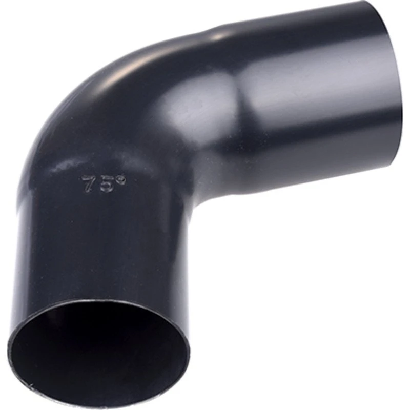 Plastmo Bøjning 75 grader, 90 mm, sort