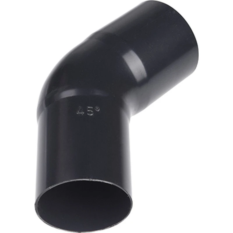 Plastmo Bøjning 45 grader, 110 mm, sort