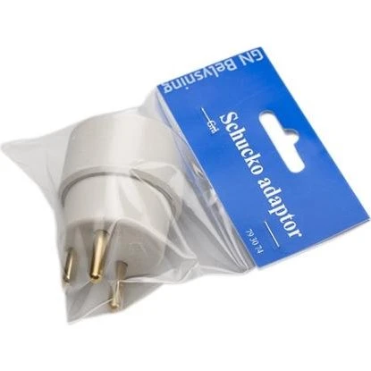 Hybridstikprop: Adapter fra Schuko til dansk stik m/jord