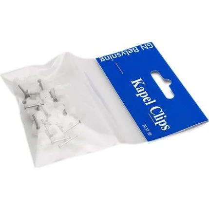 Kabel Clips 4x6 natur 25 stk. - Flad ledning med 20mm søm