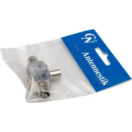 Coax dobbeltstik 1han + 2hun stål GN-pak
