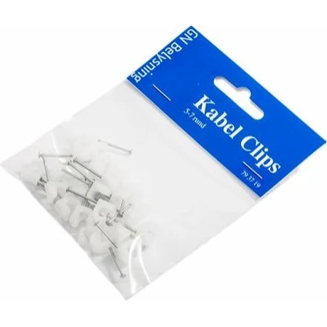 Kabel Clips 5-7 mm natur - 25 stk. til runde ledninger