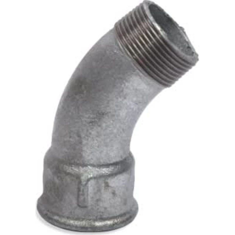 Galvaniseret 45° bøjning, muffe/nippel 3/4"