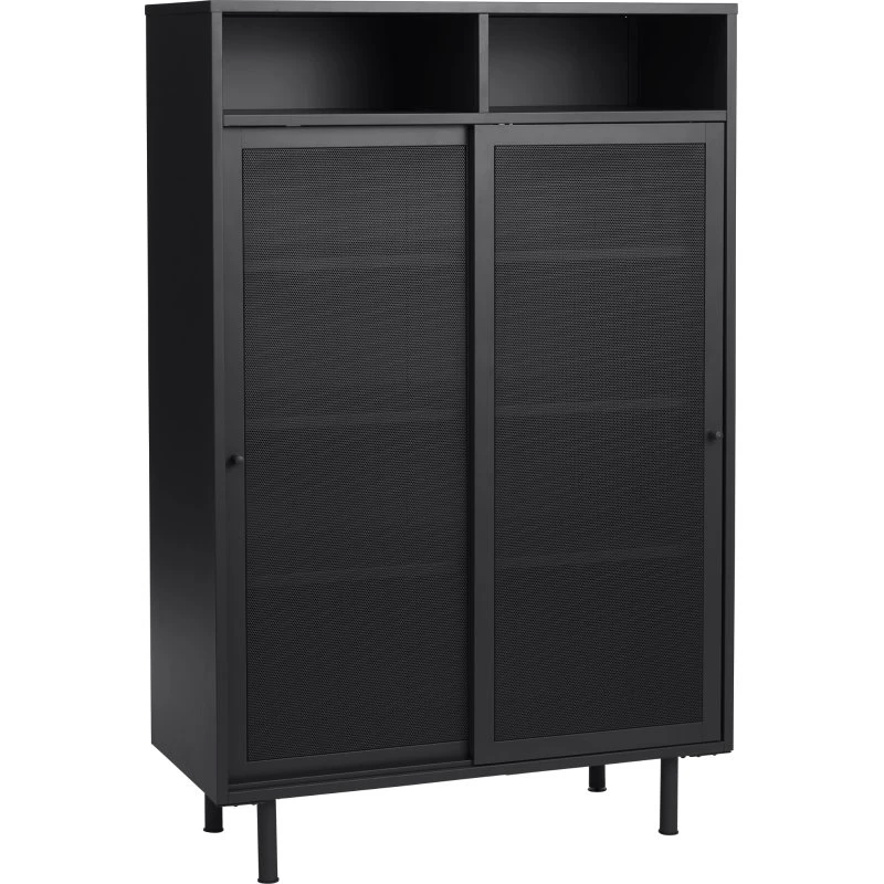 Nordique Design Veep Højskab i sort metal - 140x90x40 cm