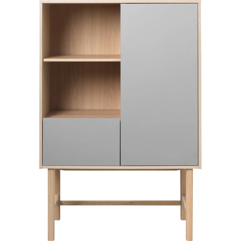 Nordique Design Bilbao Højskab - Egetræ & Grå HPL, 150x45 cm
