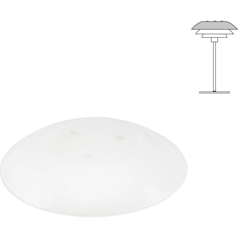 Dyberg Larsen reserveglas til DL20 bordlampe, øverste skærm, opal