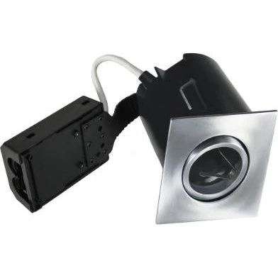 Quick Install GU10 Indbygningsspot – Firk. børstet alu 87x87mm