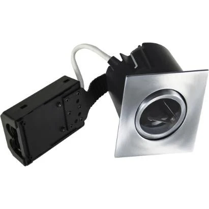 Quick Install GU10 Downlight - 87x87mm børstet aluminium