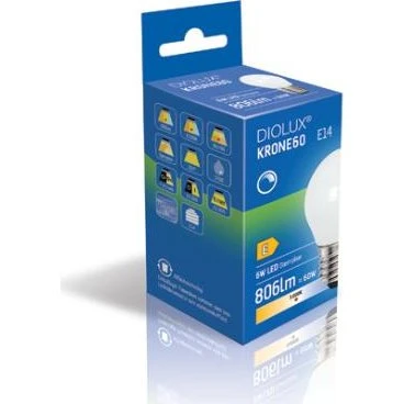 DIOLUX KRONE60 6W E27 806lm 3000K Dæmpbar LED-pære