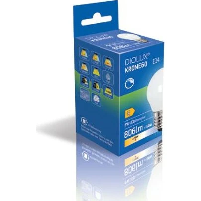 DIOLUX KRONE60 6W E27 806lm Dæmpbar LED-pære Opal