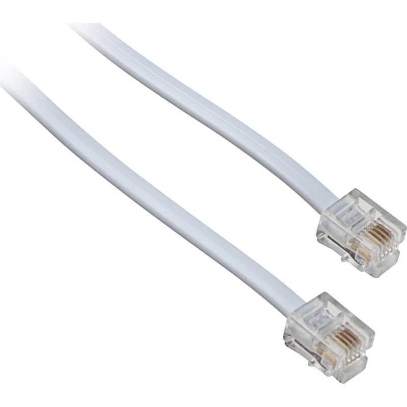 Telepatchkabel RJ11-RJ11, 3 meter, hvid
