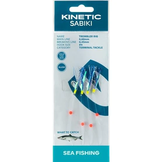 Kinetic Sabiki Trembler Rig Sildeforfang med Fishskin