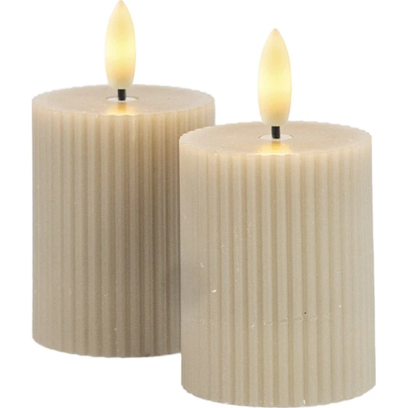 Sirius Smilla LED bloklys, genopladelig, grå, 2 stk.