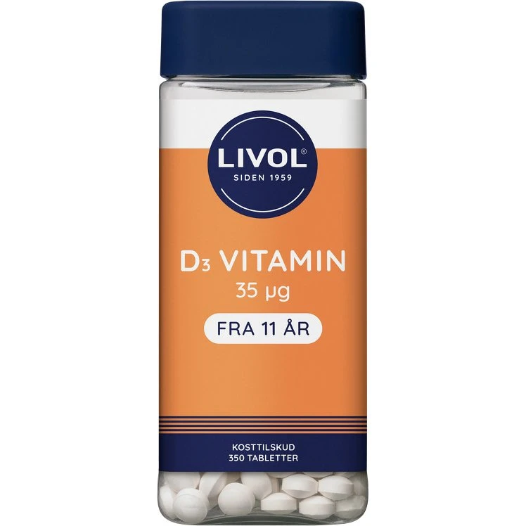 Livol D3 Vitamin 35 µg - 350 små tabletter