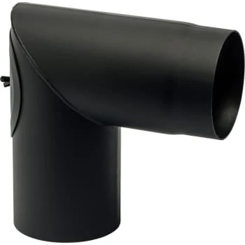 Metalbestos 150 mm sort røgrør knærør 90° med renseklap