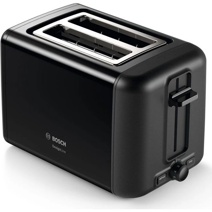 BOSCH DesignLine TAT3P423 brødrister – sort, 970 W, 2 skiver