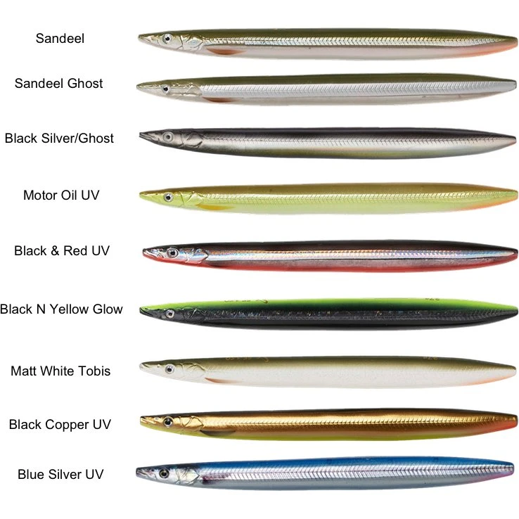 Savage Gear Line Thru Sandeel - 85mm - 11g - Black N Yellow Glow