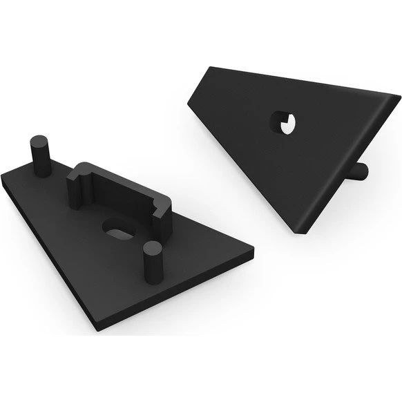 Topmet CORNER14 GEN2 Endestykke med hul, sort