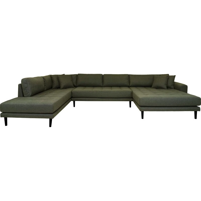 House Nordic Lido U-sofa olivengrøn med åben ende