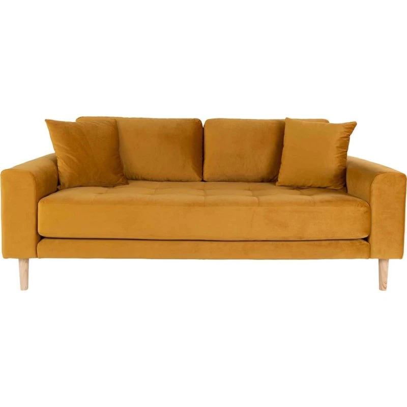HOUSE NORDIC Lido 2,5 pers. sofa i sennepsgul velour