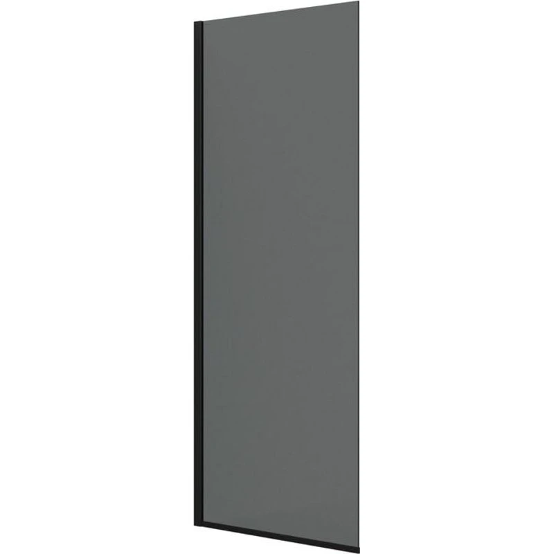 Dansani Match brusevæg Model D, 87 cm, tonet glas, sort profil