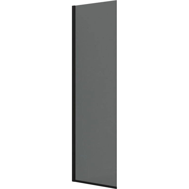 Dansani Match brusevæg Model D, 67 cm, tonet glas, sort profil