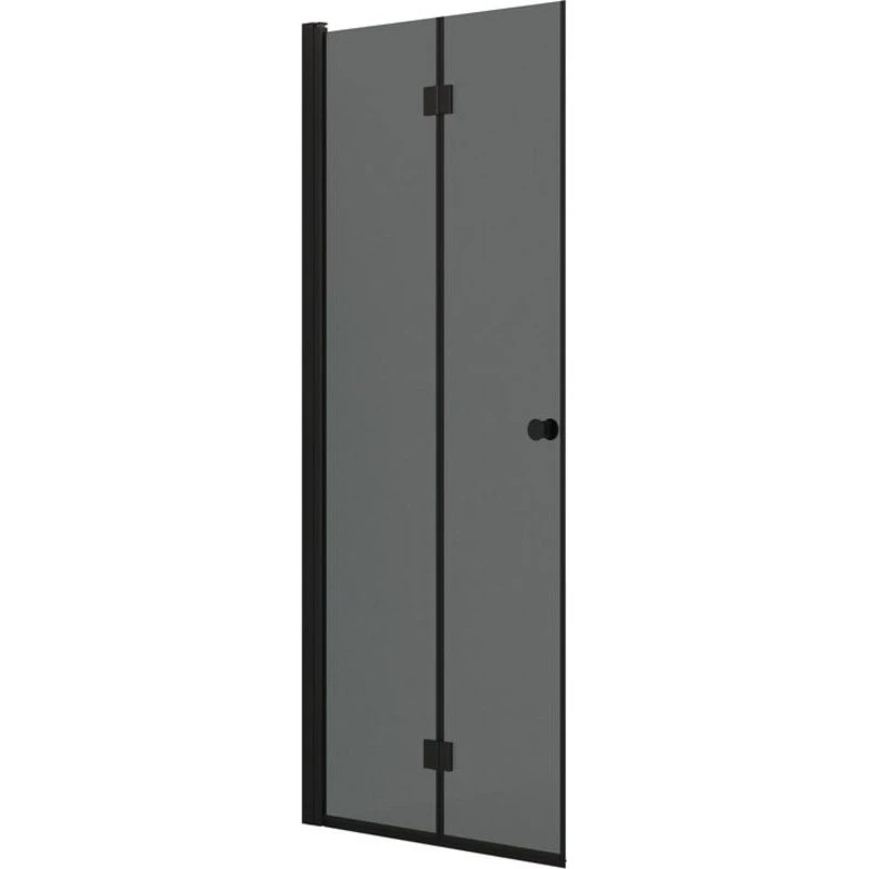 Dansani Match brusedør model B, 87 cm, tonet glas, sort profil