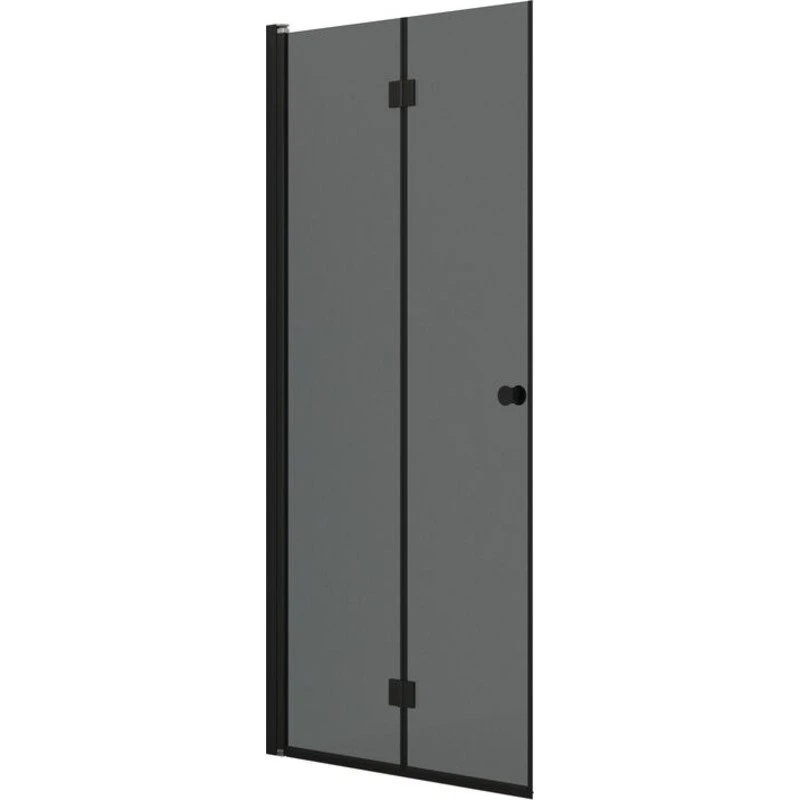 Dansani Match brusedør model B, 97 cm, tonet glas, sort profil