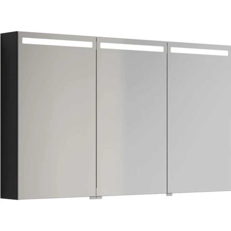 Dansani Mido+ Top spejlskab med lys, 120x70 cm, sort