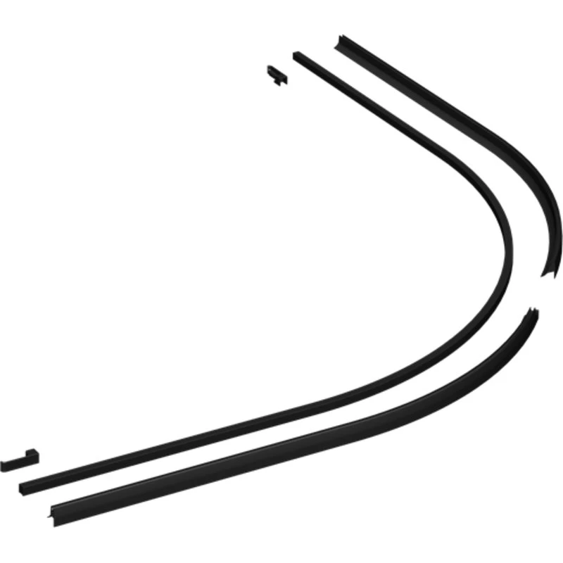 Dansani Match gulvprofilkit, halvrund, mat sort, 2 stk.