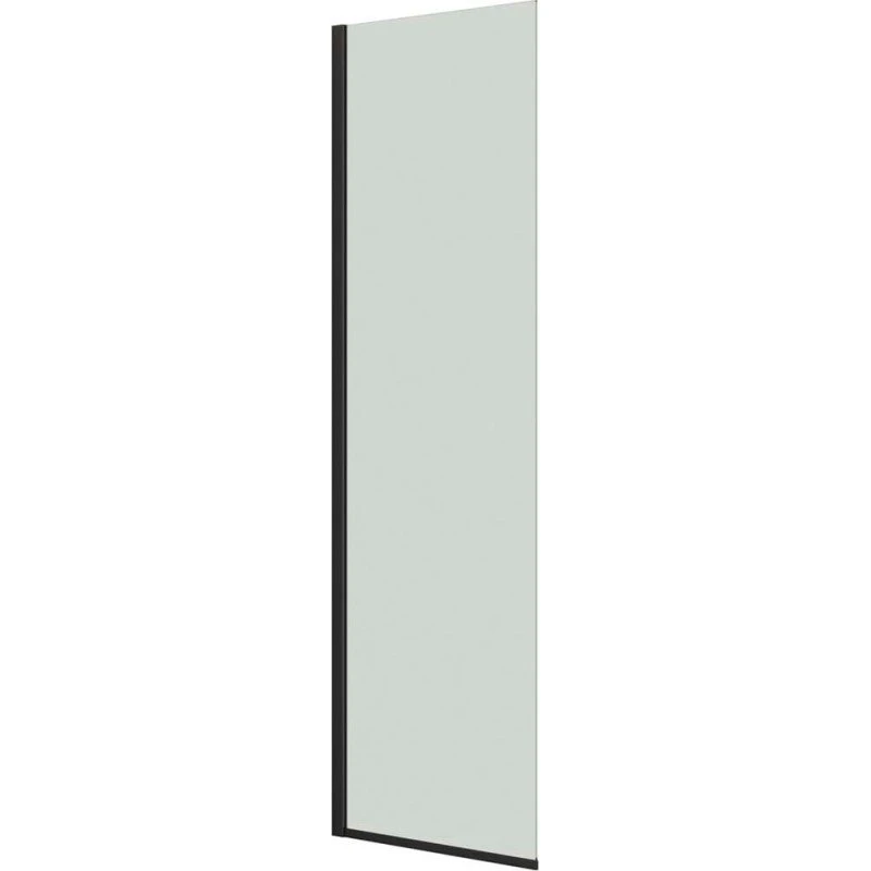 Dansani Match brusevæg model D, 67 cm, klart glas, sort profil