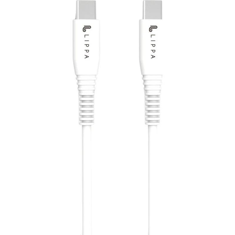 Lippa USB-C til USB-C kabel 1m, Hvid